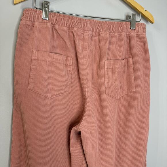 IT IS WELL LA Corduroy Crop Pant Pull-on Relax Fit Pink Cotton Women's L New - Picture 7 of 11